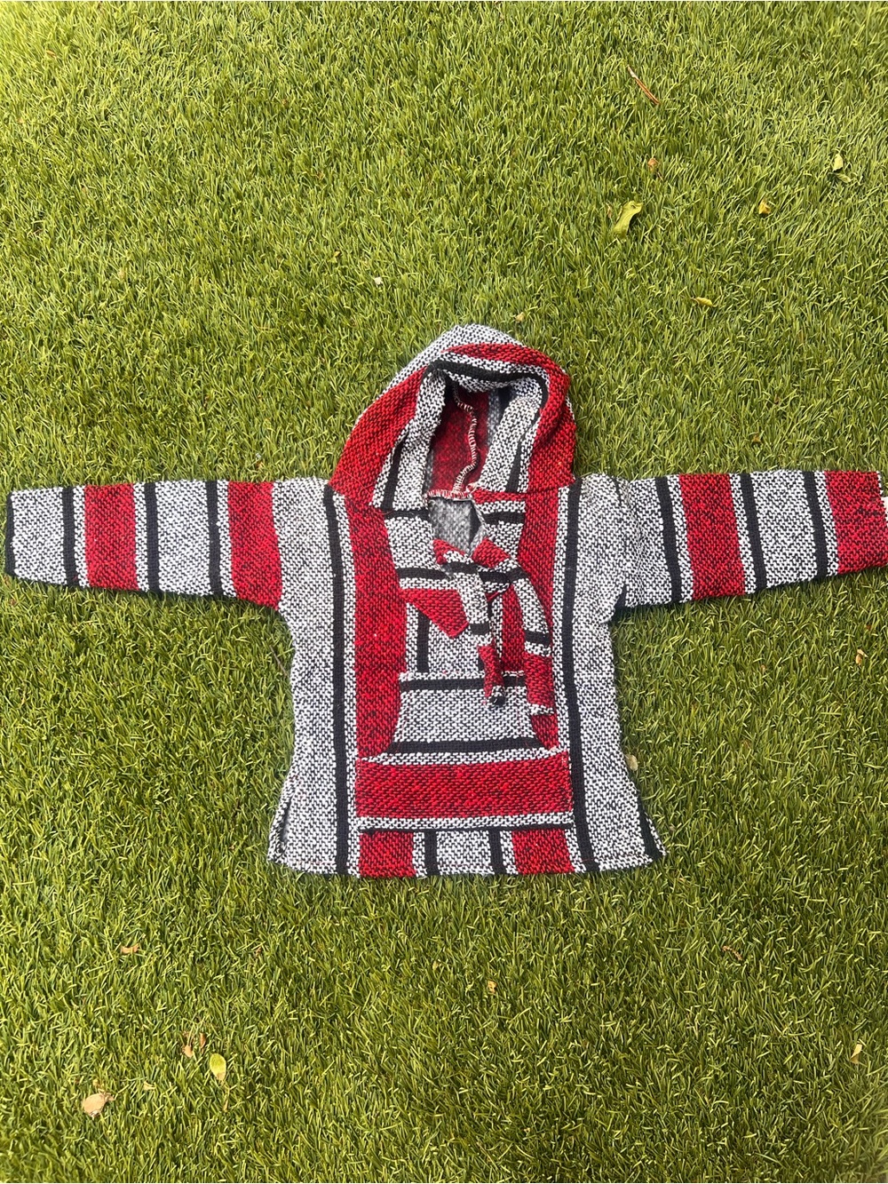 Kids Red & White Hooded Baja Jacket